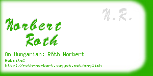 norbert roth business card